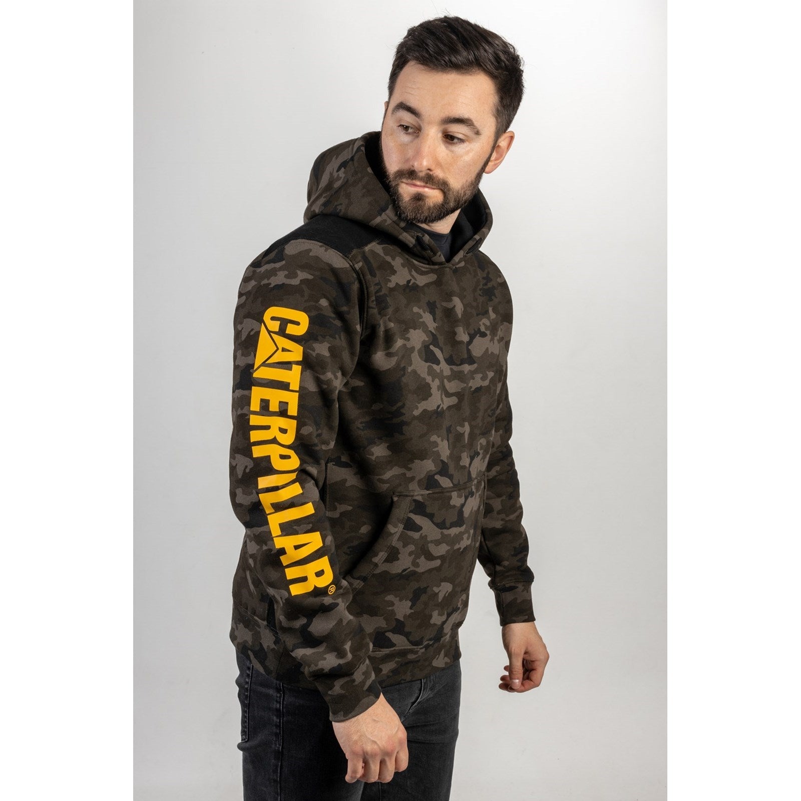 CAT Caterpillar Logo Panel Hoodie