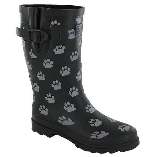 TOSH Dog Paw Short Wellington Boots-ShoeShoeBeDo