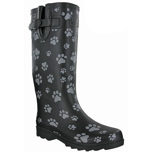 TOSH Dog Paw Tall Wellington Boots-ShoeShoeBeDo